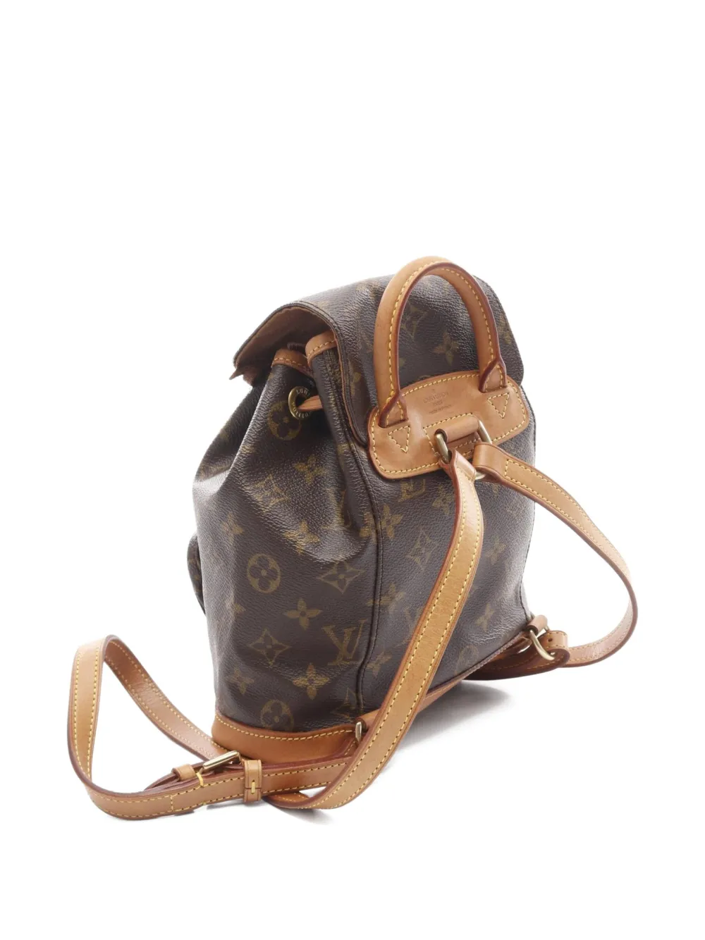 Pre-owned Louis Vuitton 1997 Mini Montsouris Backpack In Brown