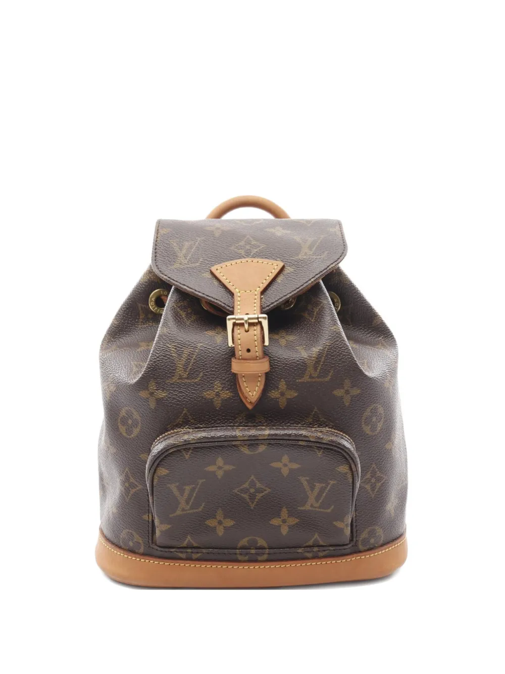 Pre-owned Louis Vuitton 1997 Mini Montsouris Backpack In Brown
