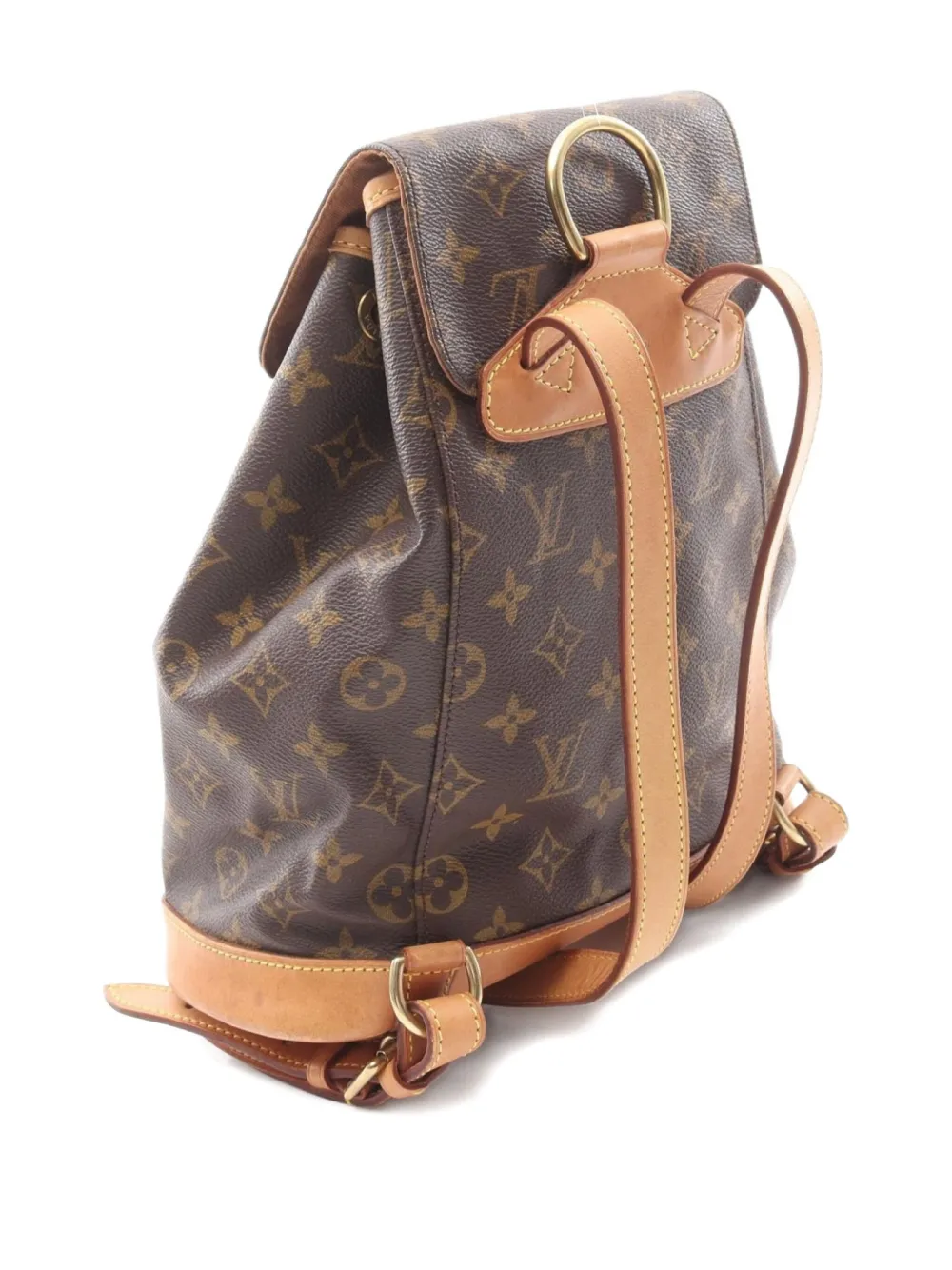 Pre-owned Louis Vuitton 1998 Montsouris Mm Monogram Backpack In Brown