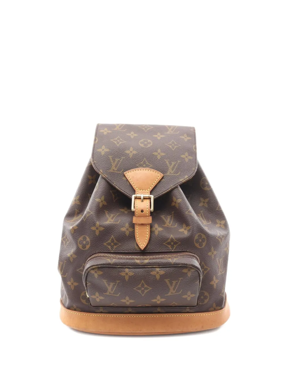 Pre-owned Louis Vuitton 1998 Montsouris Mm Monogram Backpack In Brown