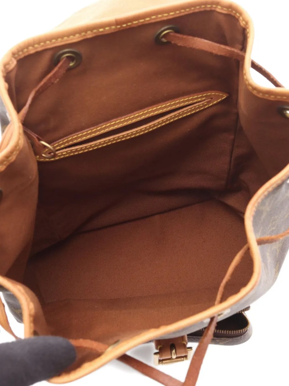 Pre-owned Louis Vuitton 1998 Montsouris Mm Monogram Backpack In Brown