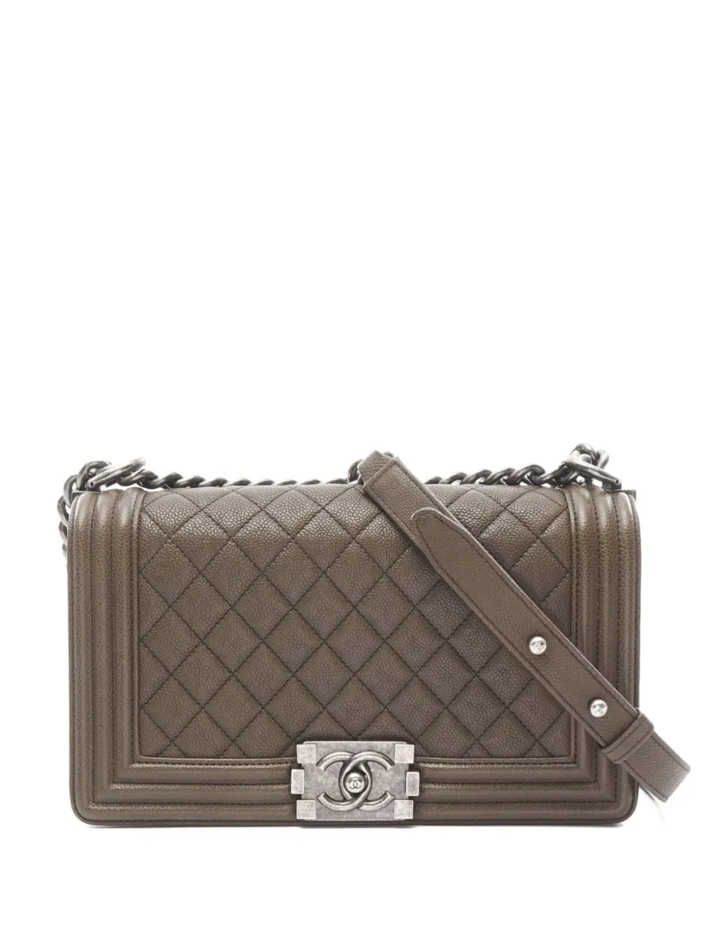 CHANEL Pre-Owned 2016-2017 Boy shoulder bag - グリーン CHANEL Pre-Owned 2016-2017 Boy shoulder bag - グリーン