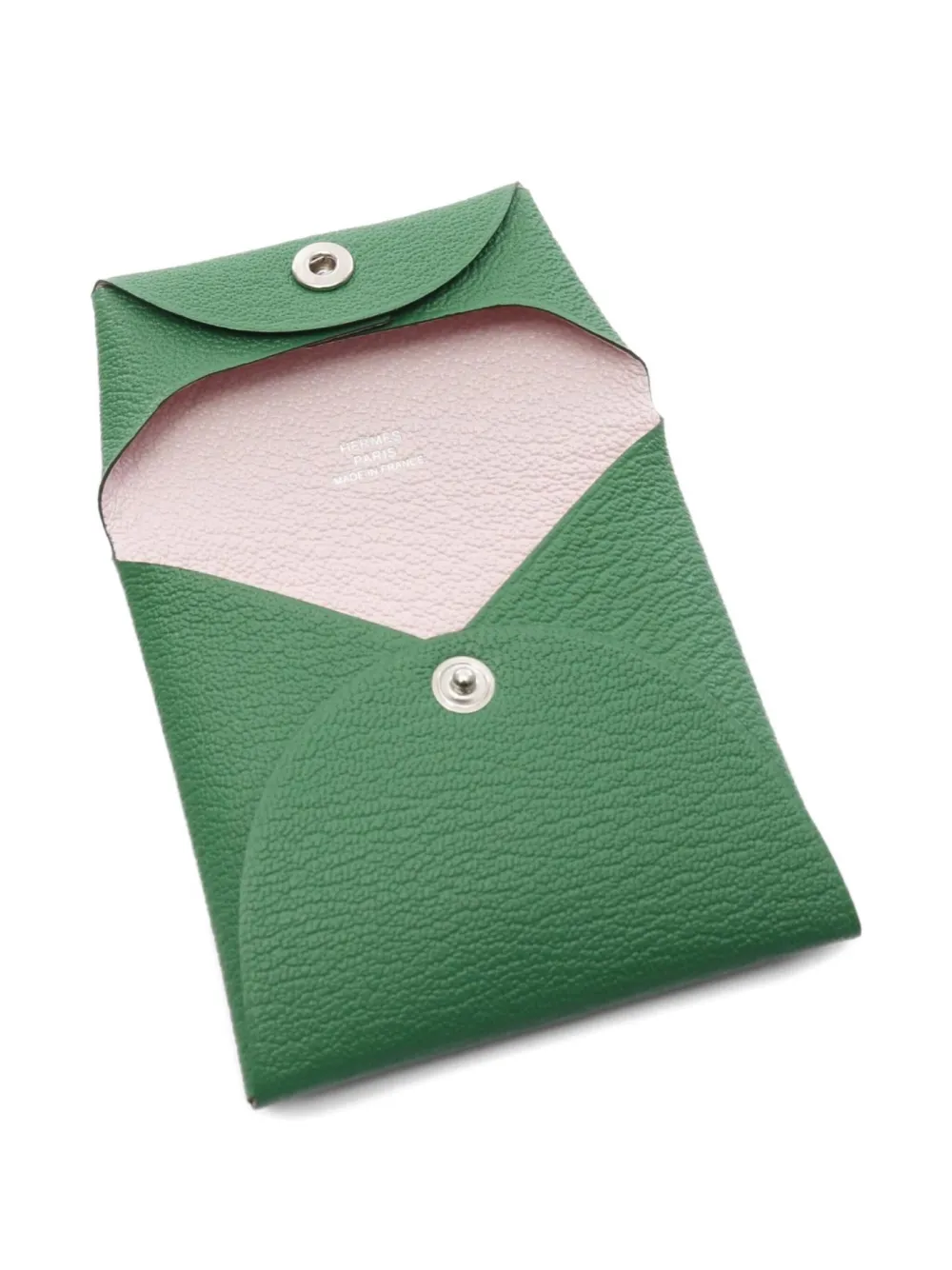 Hermès Pre-Owned 2024 Bastia Bamboo coin purse - グリーン Hermès Pre-Owned 2024 Bastia Bamboo coin purse - グリーン