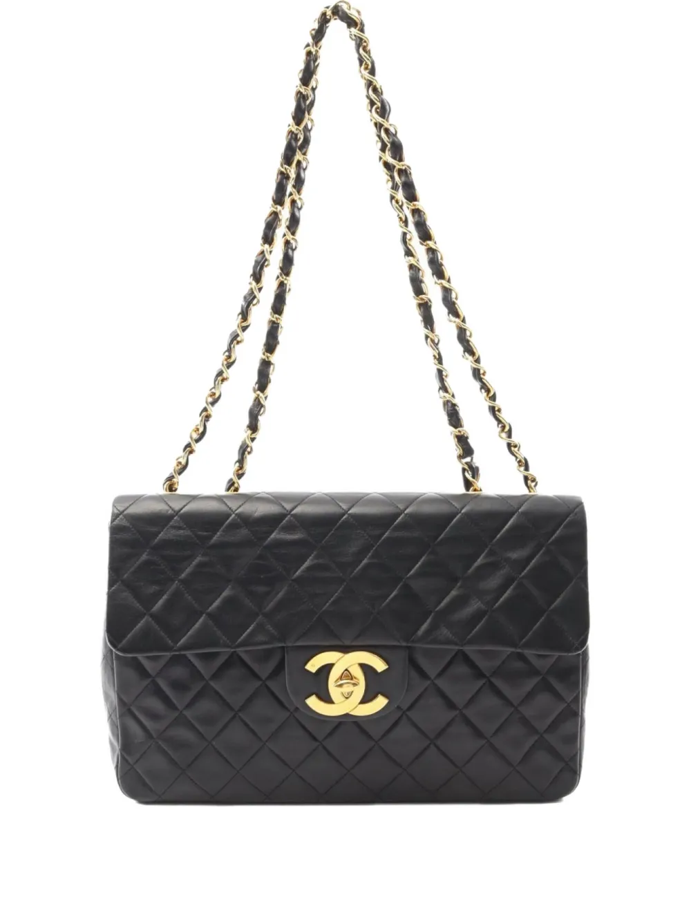 CHANEL Pre-Owned 1994-1996 Decamatelassé 34 shoulder bag - ブラック CHANEL Pre-Owned 1994-1996 Decamatelassé 34 shoulder bag - ブラック