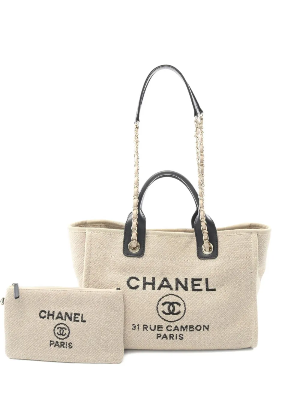 CHANEL Pre-Owned 2021 small Deauville two-way handbag - ニュートラル CHANEL Pre-Owned 2021 small Deauville two-way handbag - ニュートラル