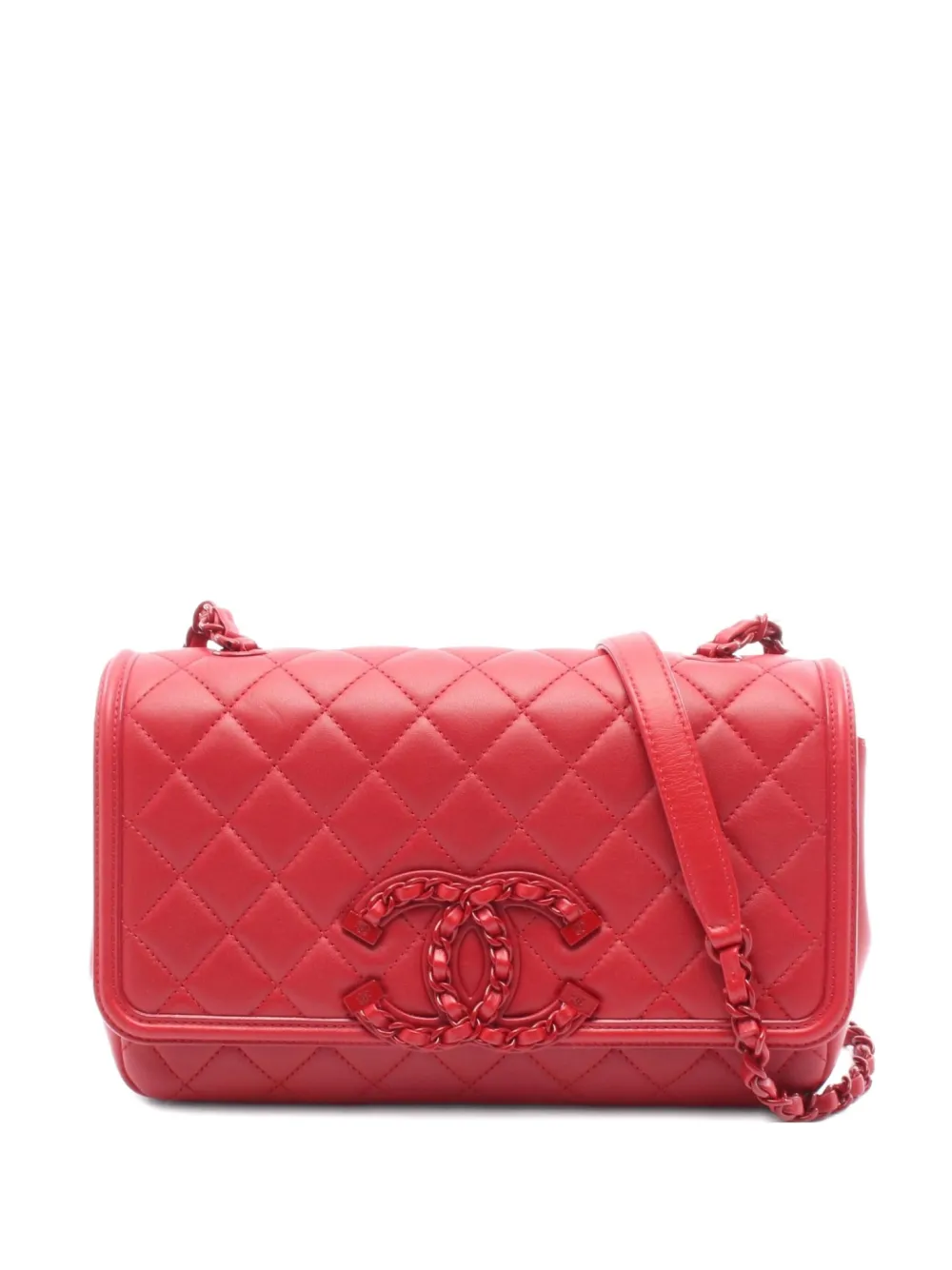 CHANEL Pre-Owned 2020-2021 ココマーク フィリグリーショルダーバッグ - レッド CHANEL Pre-Owned 2020-2021 ココマーク フィリグリーショルダーバッグ - レッド