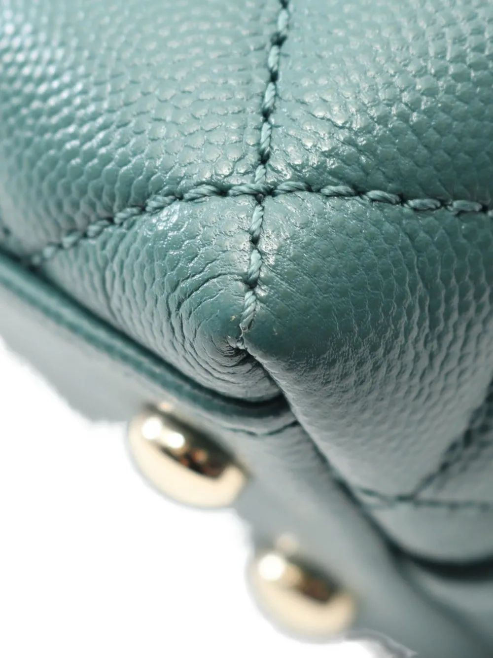 Pre-owned Chanel 2021 Coco Handle Xxs Two-way Handbag In Green