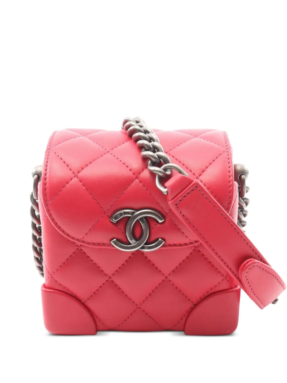 CHANEL Pre-Owned 2019 バニティ ショルダーバッグ ミニ - レッド CHANEL Pre-Owned 2019 バニティ ショルダーバッグ ミニ - レッド