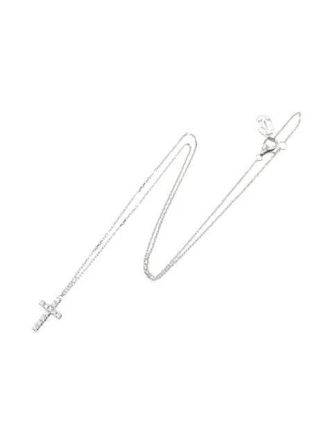 Cartier 2010s 18K white gold Cross diamond necklace