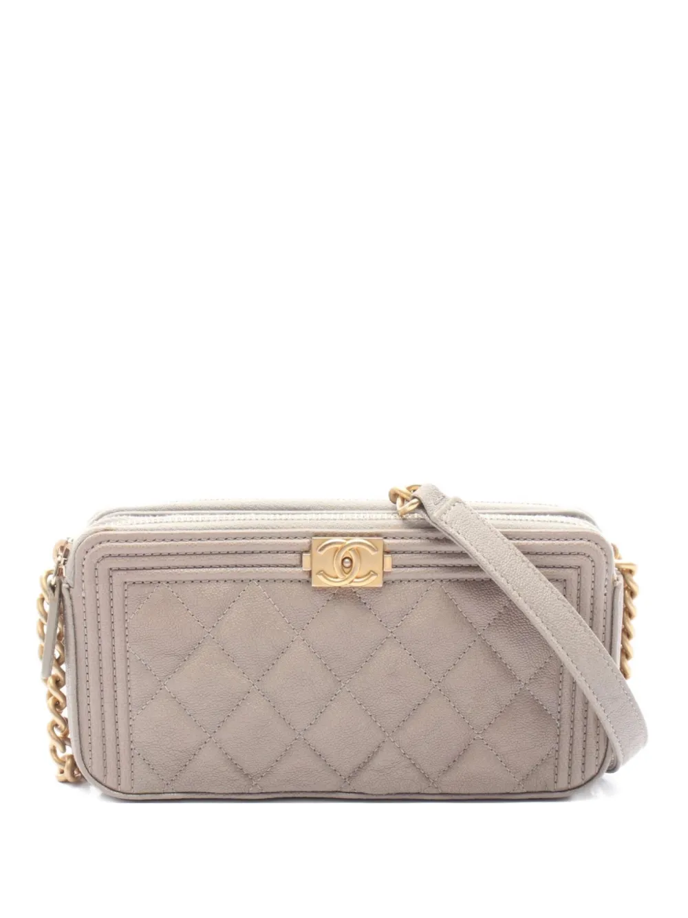 CHANEL Pre-Owned 2019 Boy Chanel wallet on chain - ニュートラル CHANEL Pre-Owned 2019 Boy Chanel wallet on chain - ニュートラル