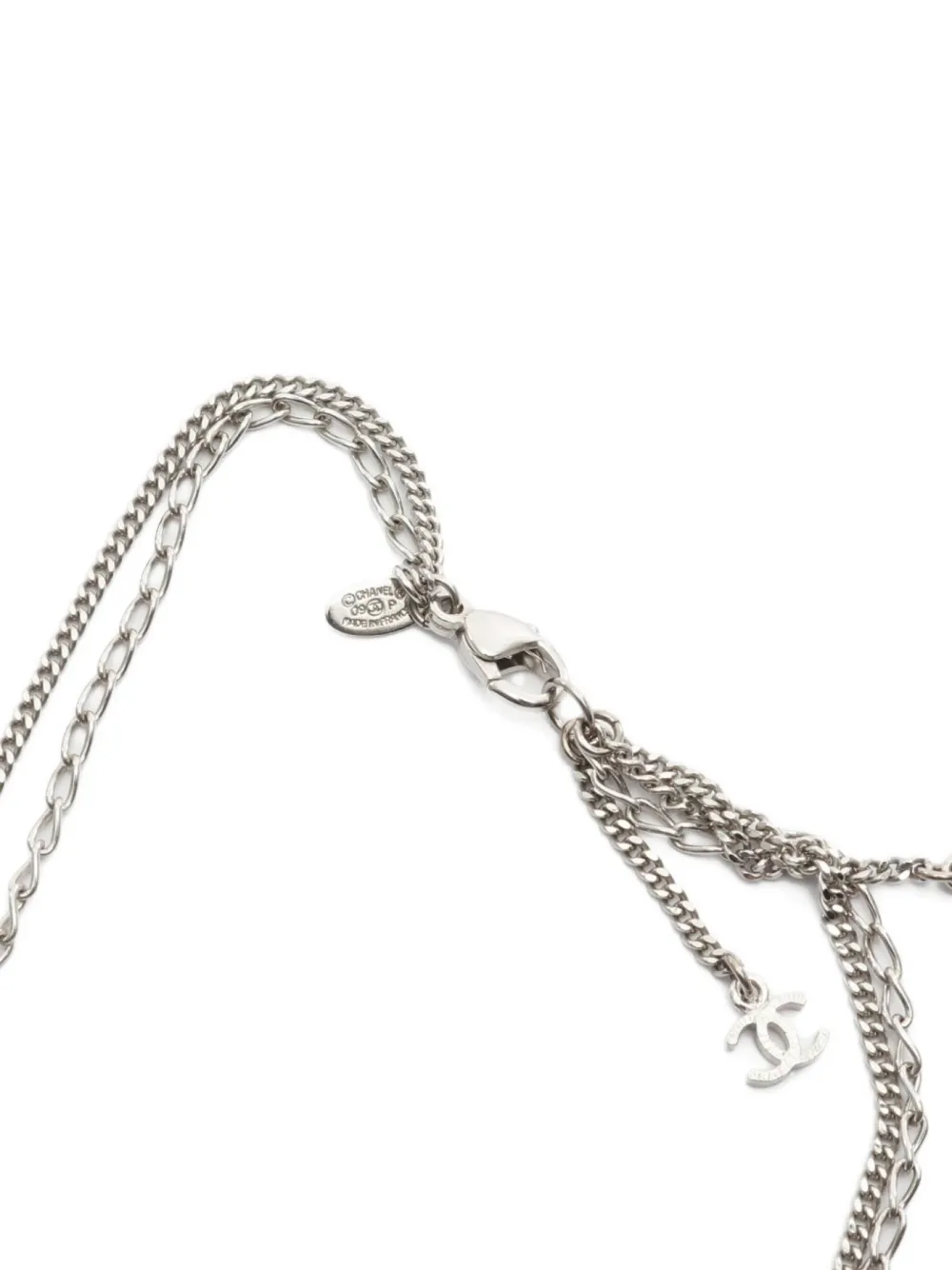 Pre-owned Chanel 1986-1988 Coco Mark Necklace In Silver