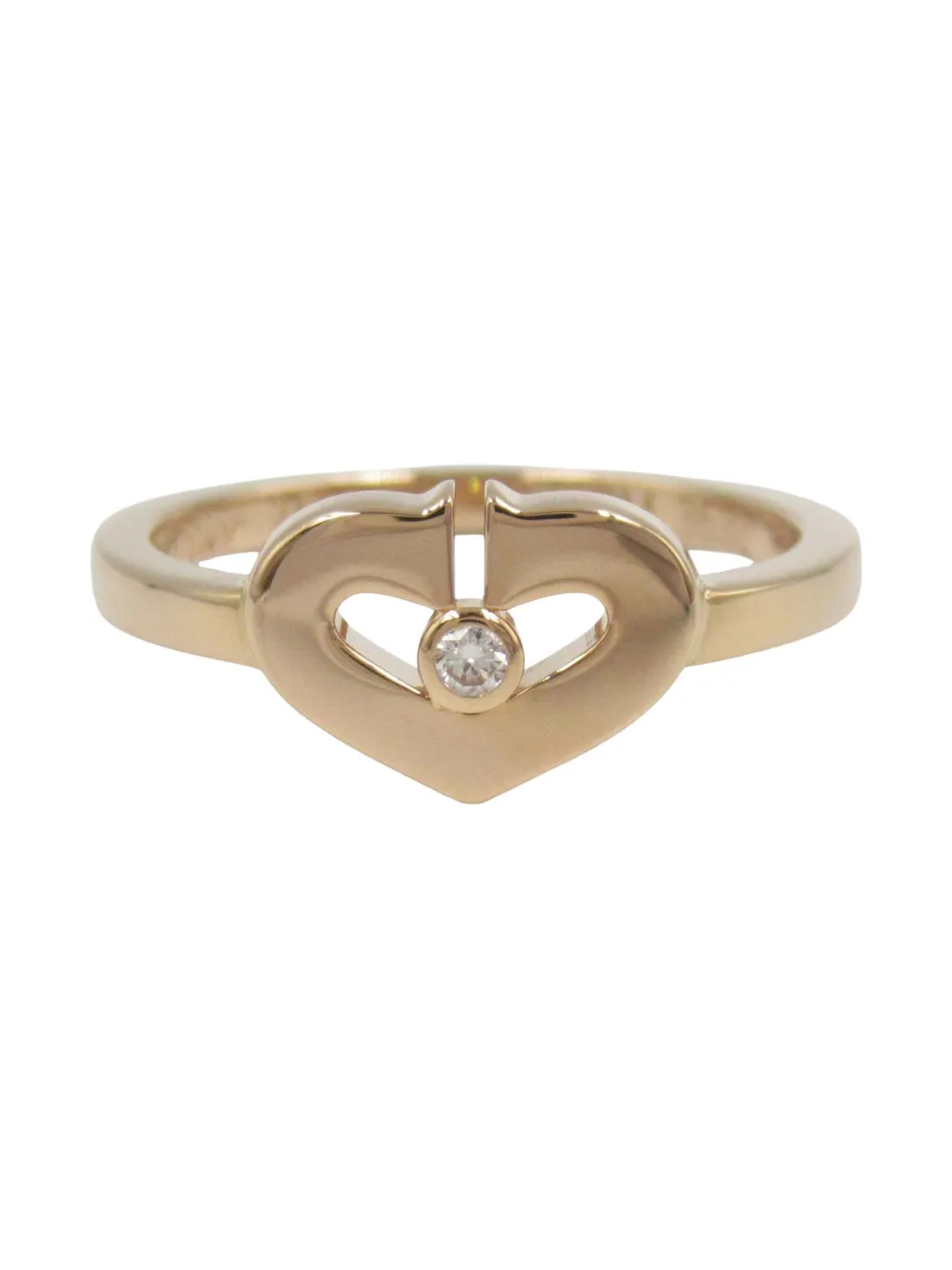 Cartier 2010s 18K rose gold C Heart diamond ring - ゴールドトーン Cartier 2010s 18K rose gold C Heart diamond ring - ゴールドトーン