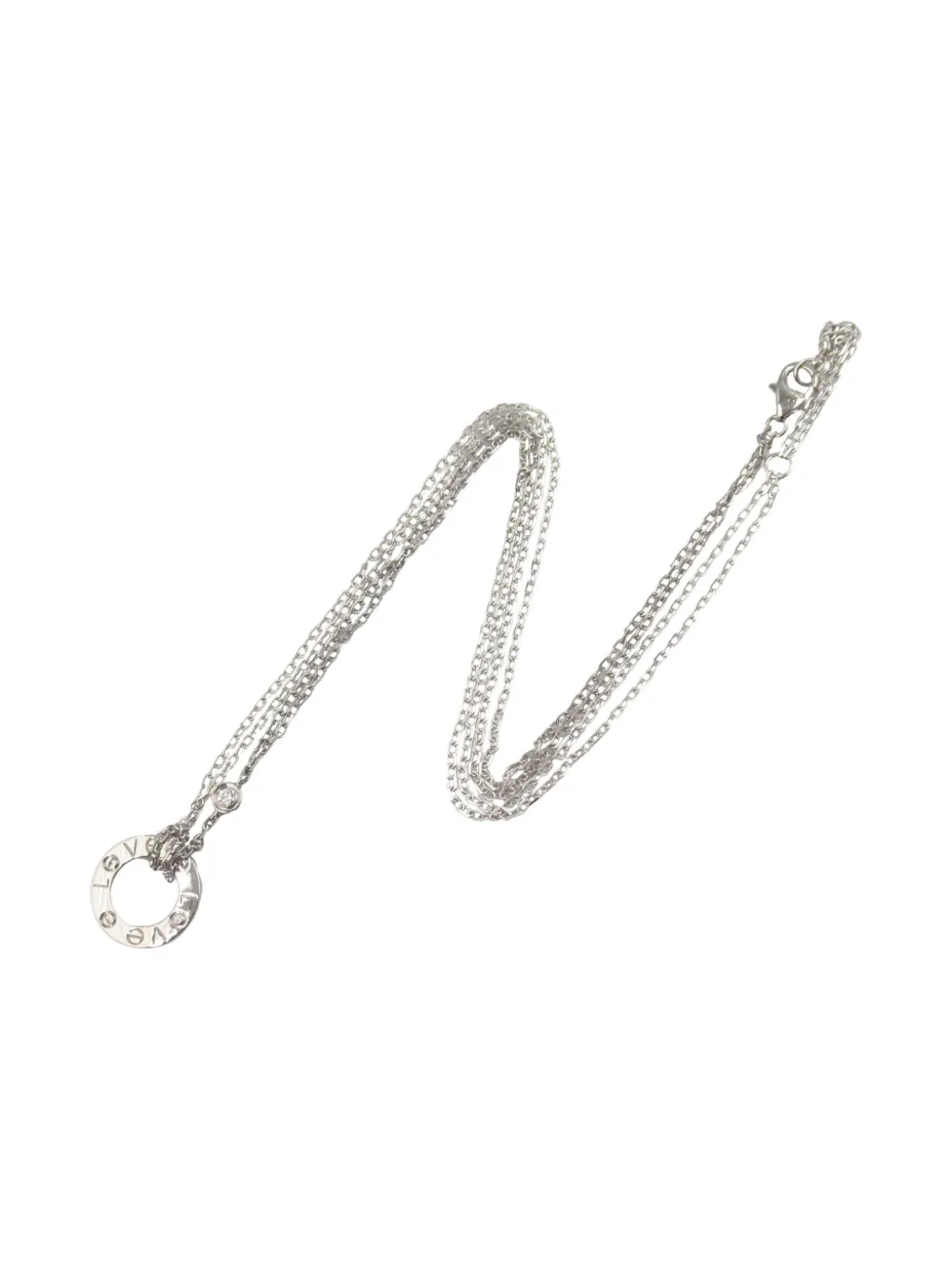 Cartier 2010s ラブ サークル ダイヤモンド ネックレス 18Kホワイトゴールド - シルバートーン Cartier 2010s ラブ サークル ダイヤモンド ネックレス 18Kホワイトゴールド - シルバートーン