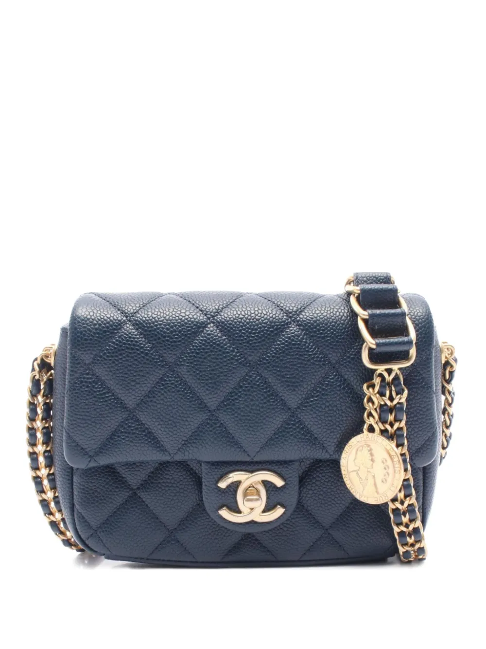 CHANEL Pre-Owned 2021 matelassé shoulder bag - ブルー CHANEL Pre-Owned 2021 matelassé shoulder bag - ブルー