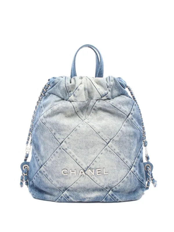 CHANEL Pre-Owned 2021 Denim Backpack Blue FARFETCH