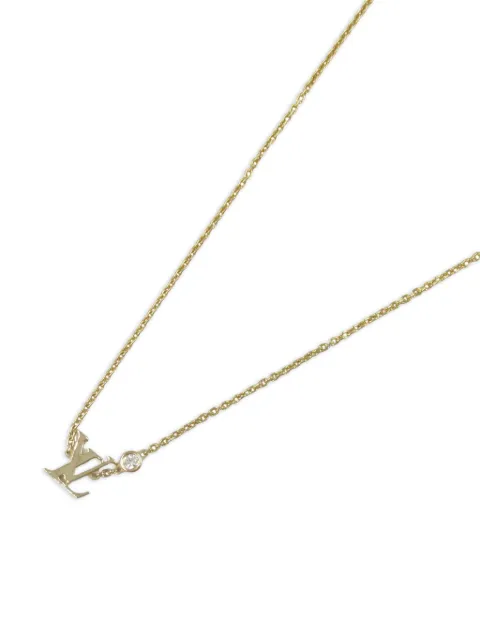 Louis Vuitton Pre-Owned 2010s 18K yellow gold monogram-pendant diamond necklace