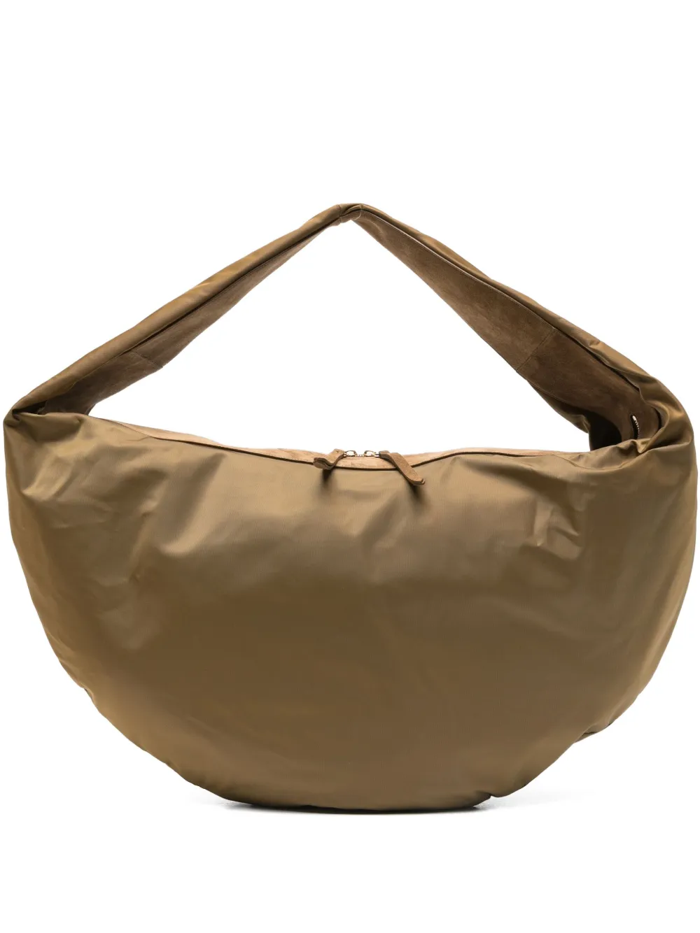 KHAITE suede-trimmed shoulder bag Groen
