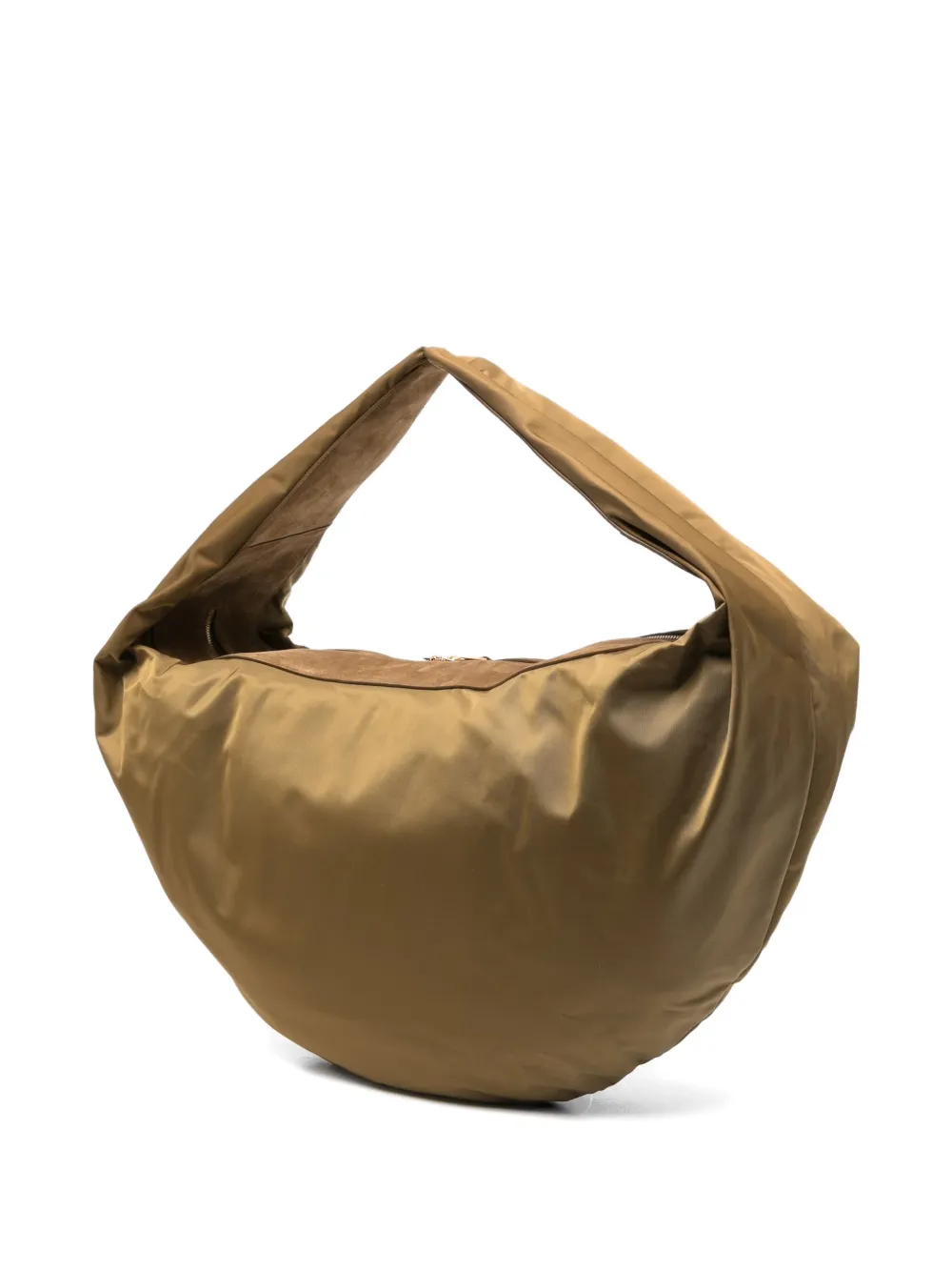 KHAITE suede-trimmed shoulder bag Groen
