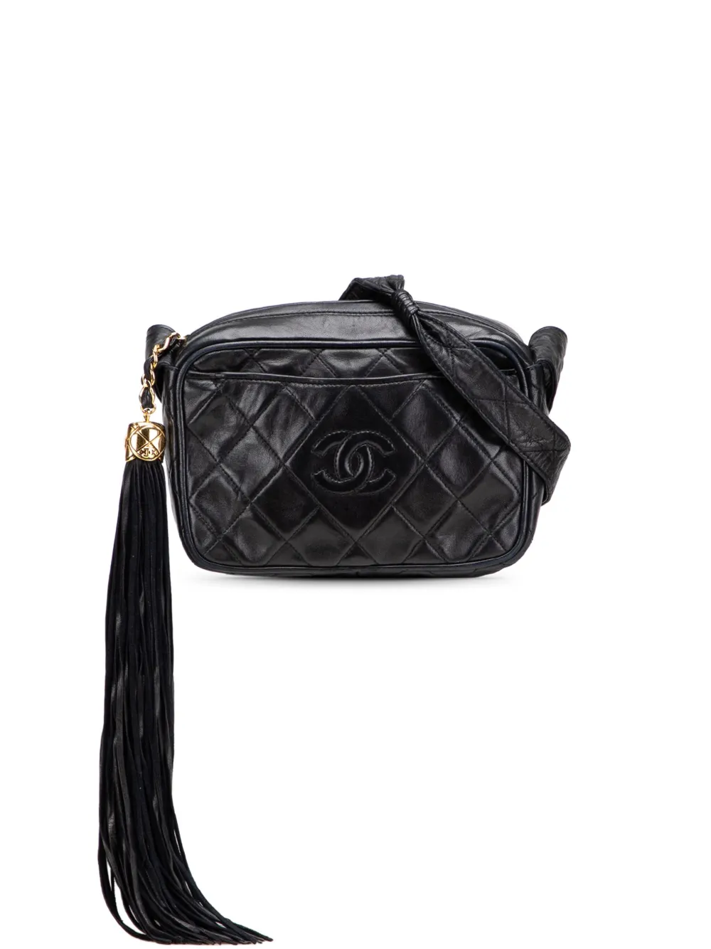 CHANEL Pre-Owned 1989-1991 Mini CC Diamond Quilted Lambskin Tassel CHANEL Pre-Owned 1989-1991 Mini CC Diamond Quilted Lambskin Tassel