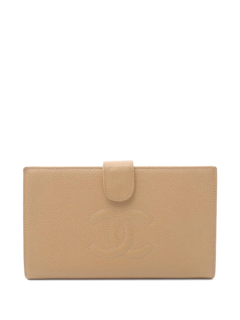 CHANEL Pre-Owned 2000-2002 Coco Mark bi-fold wallet - ニュートラル CHANEL Pre-Owned 2000-2002 Coco Mark bi-fold wallet - ニュートラル