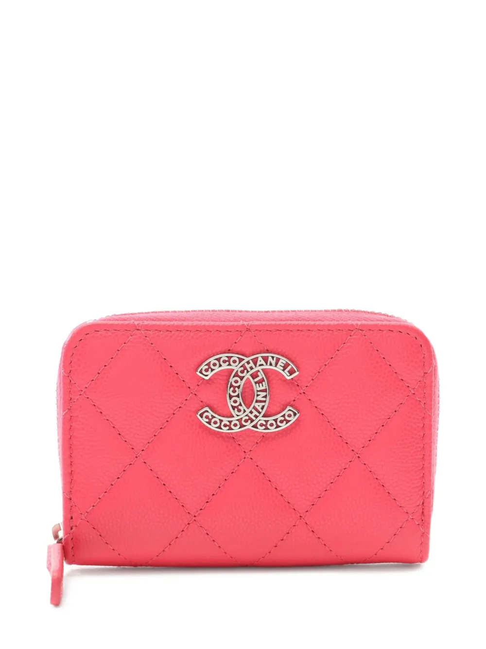 CHANEL Pre-Owned 2021 matelasse wallet - ピンク CHANEL Pre-Owned 2021 matelasse wallet - ピンク