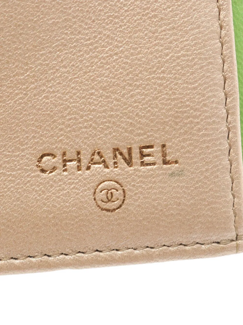 Pre-owned Chanel 2011 Camellia Bi-fold Wallet In Green