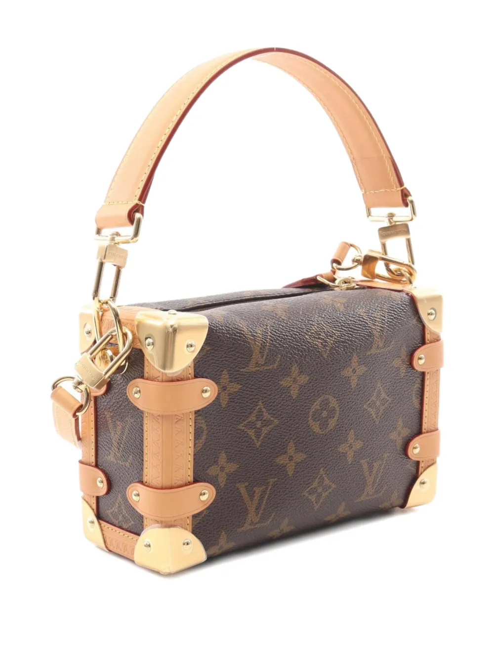 Pre-owned Louis Vuitton 2021 Side Trunk Pm Monogram Handbag In Brown