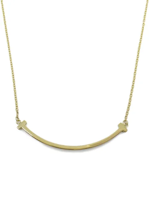 Tiffany & Co. Pre-Owned 2010s 18K yellow gold T-smile necklace