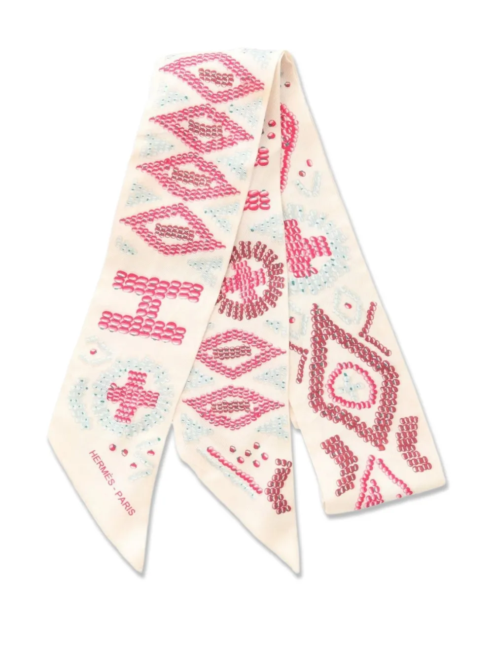 Hermès Pre-Owned 2000s KELLY EN PERLES ribbon silk scarf | Image 2