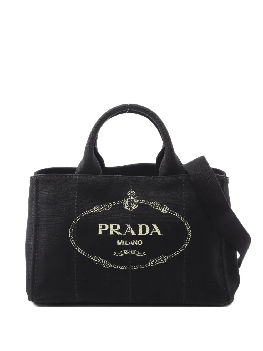 Pre-owned Prada 2010s Canapa Tote Bag In Black