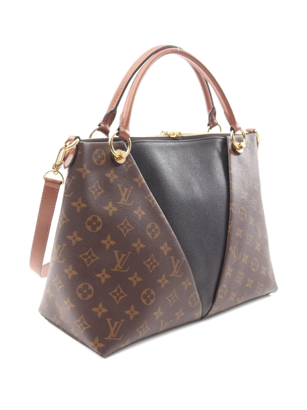 Pre-owned Louis Vuitton 2021 V Tote Mm Two-way Handbag In Brown