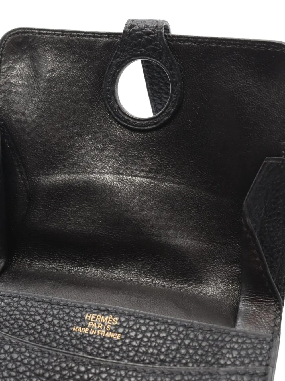 Pre-owned Hermes 2000 Dogon Cardholder In Black