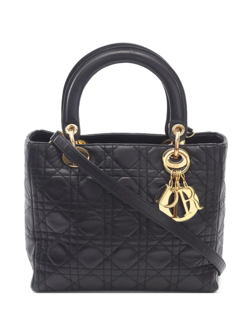 Christian Dior Pre-Owned 2010s Cannage Lady Dior two-way handbag - Christian Dior Pre-Owned 2010s Cannage Lady Dior two-way handbag -