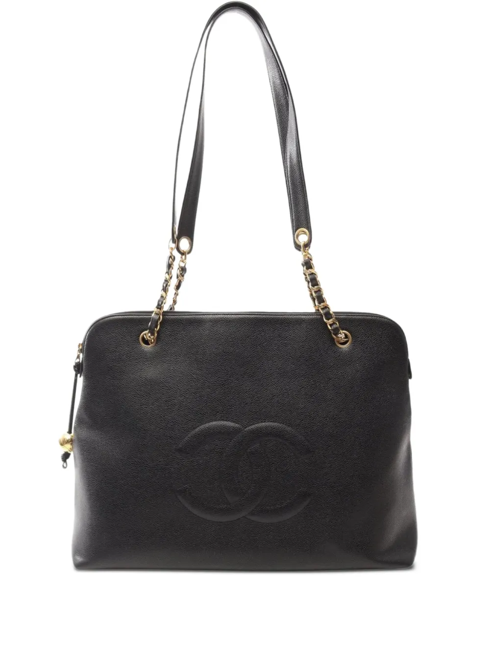 CHANEL Pre-Owned 1994-1996 big Coco Mark shoulder bag - ブラック CHANEL Pre-Owned 1994-1996 big Coco Mark shoulder bag - ブラック
