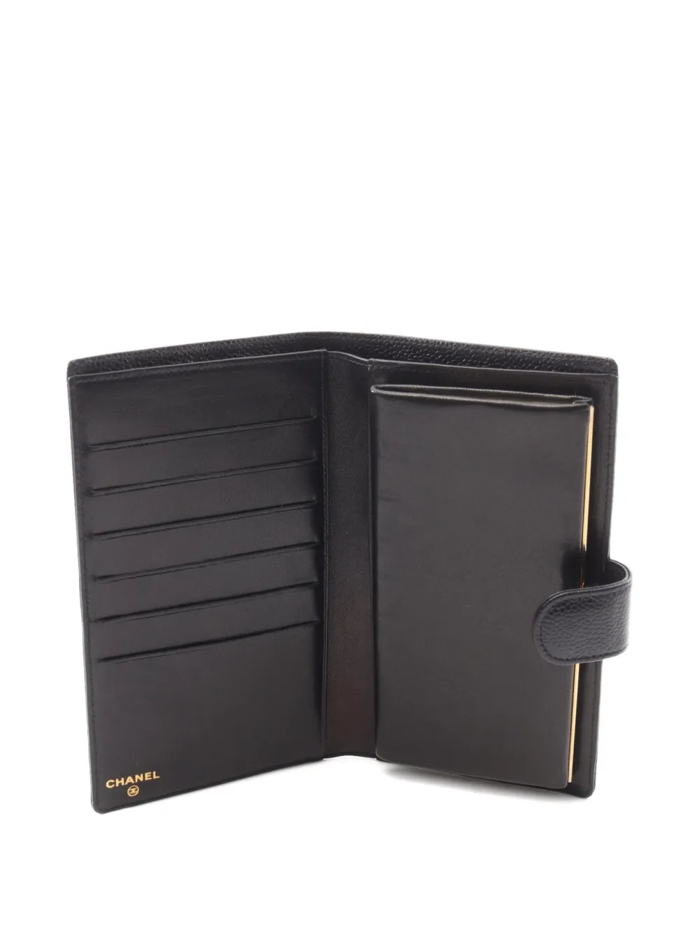 Pre-owned Chanel 1997-1999 Coco Mark Wallet In Black