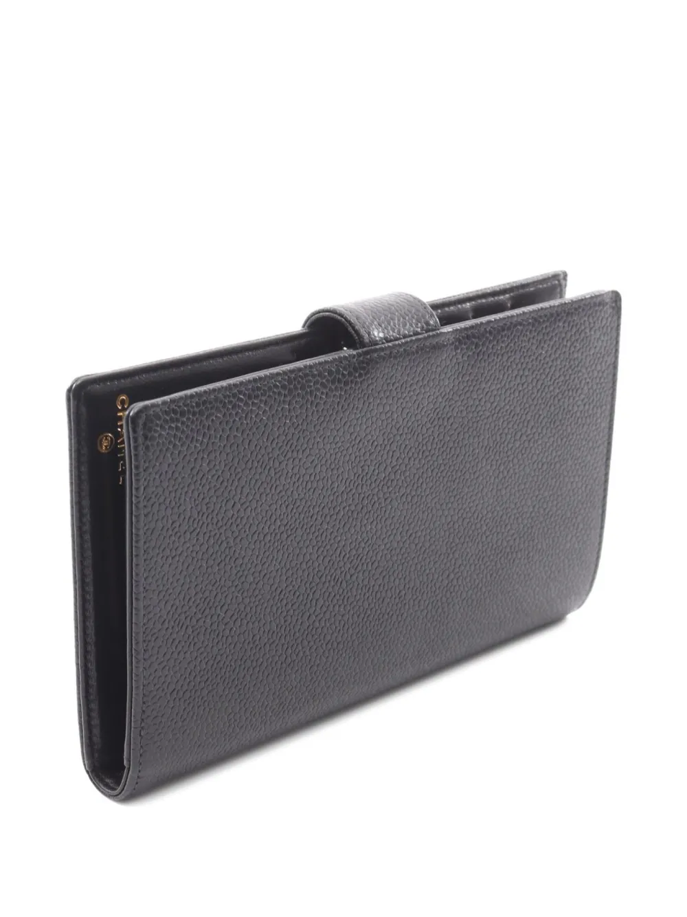 Pre-owned Chanel 1997-1999 Coco Mark Wallet In Black