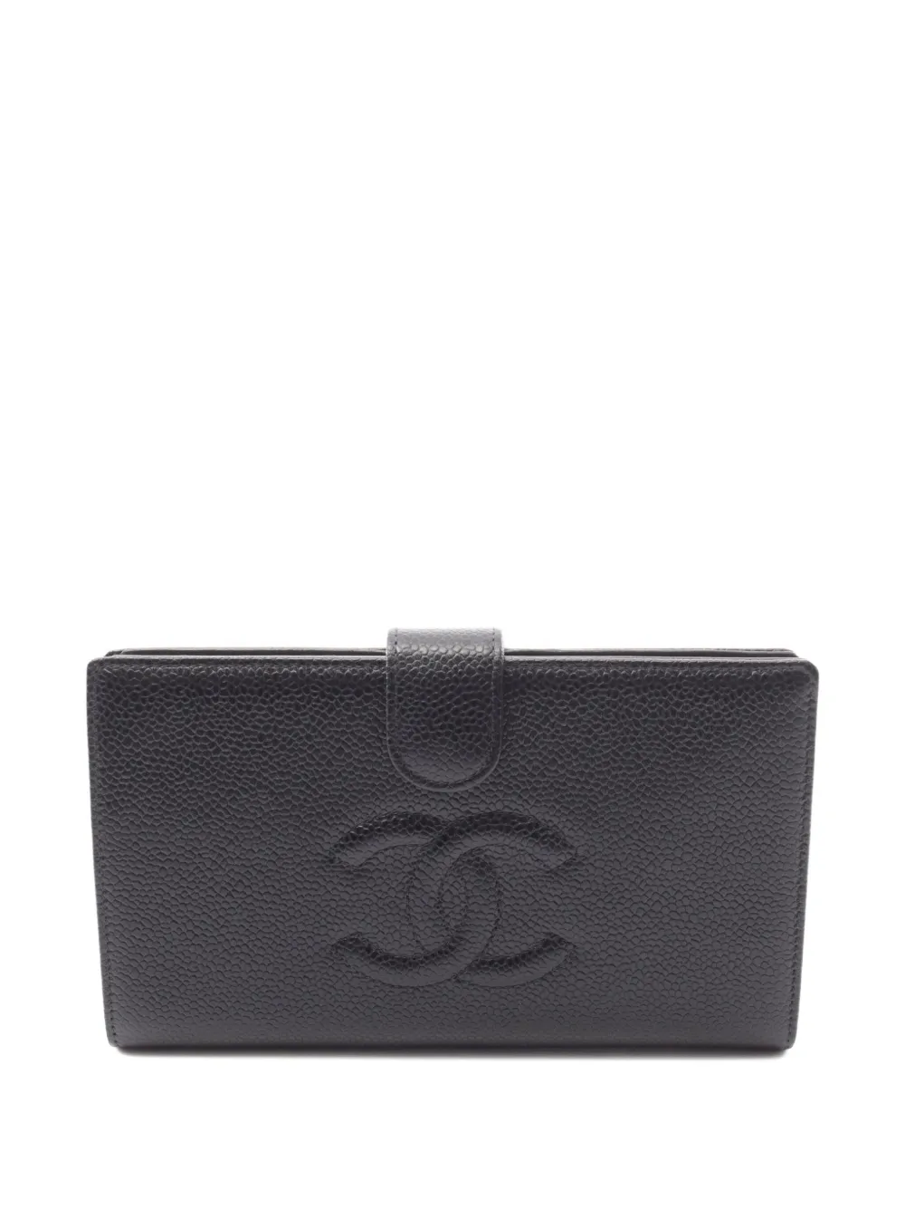 Pre-owned Chanel 1997-1999 Coco Mark Wallet In Black