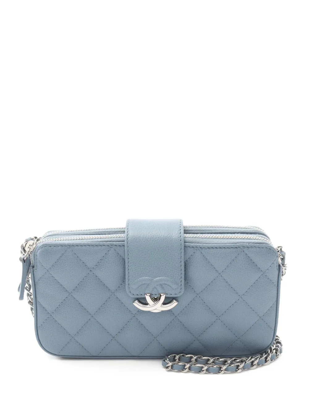 CHANEL Pre-Owned 2019 マテラッセ クラッチバッグ - ブルー CHANEL Pre-Owned 2019 マテラッセ クラッチバッグ - ブルー