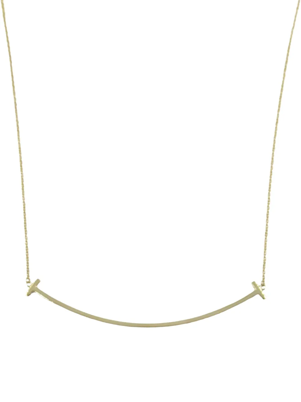 Tiffany & Co. Pre-Owned 2010s 18K yellow gold large T-smile necklace | Image 2