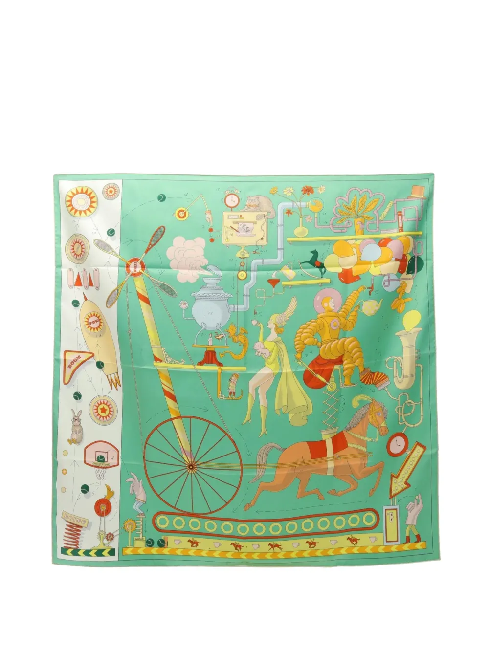 Hermès Pre-Owned 2010 Tea For Two silk scarf - グリーン Hermès Pre-Owned 2010 Tea For Two silk scarf - グリーン