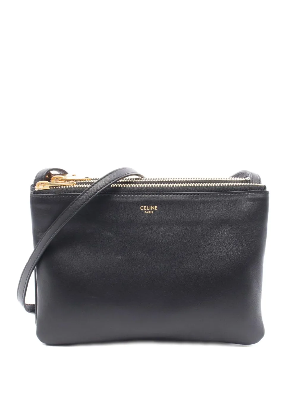 Pre-owned Celine 2010s Small Trio Shoulder Bag In Black