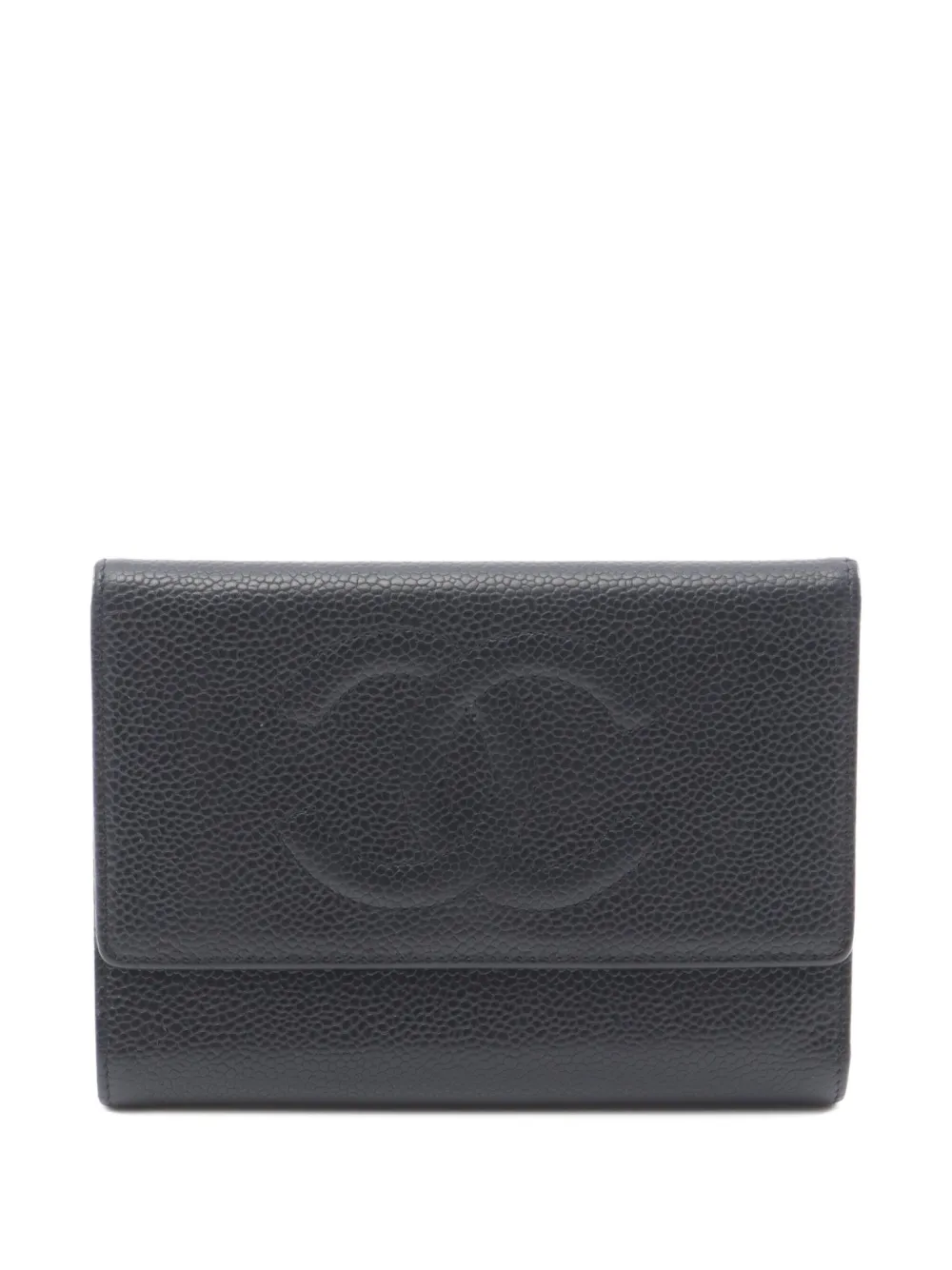 CHANEL Pre-Owned 2005-2006 Coco Mark tri-fold wallet - ブラック CHANEL Pre-Owned 2005-2006 Coco Mark tri-fold wallet - ブラック