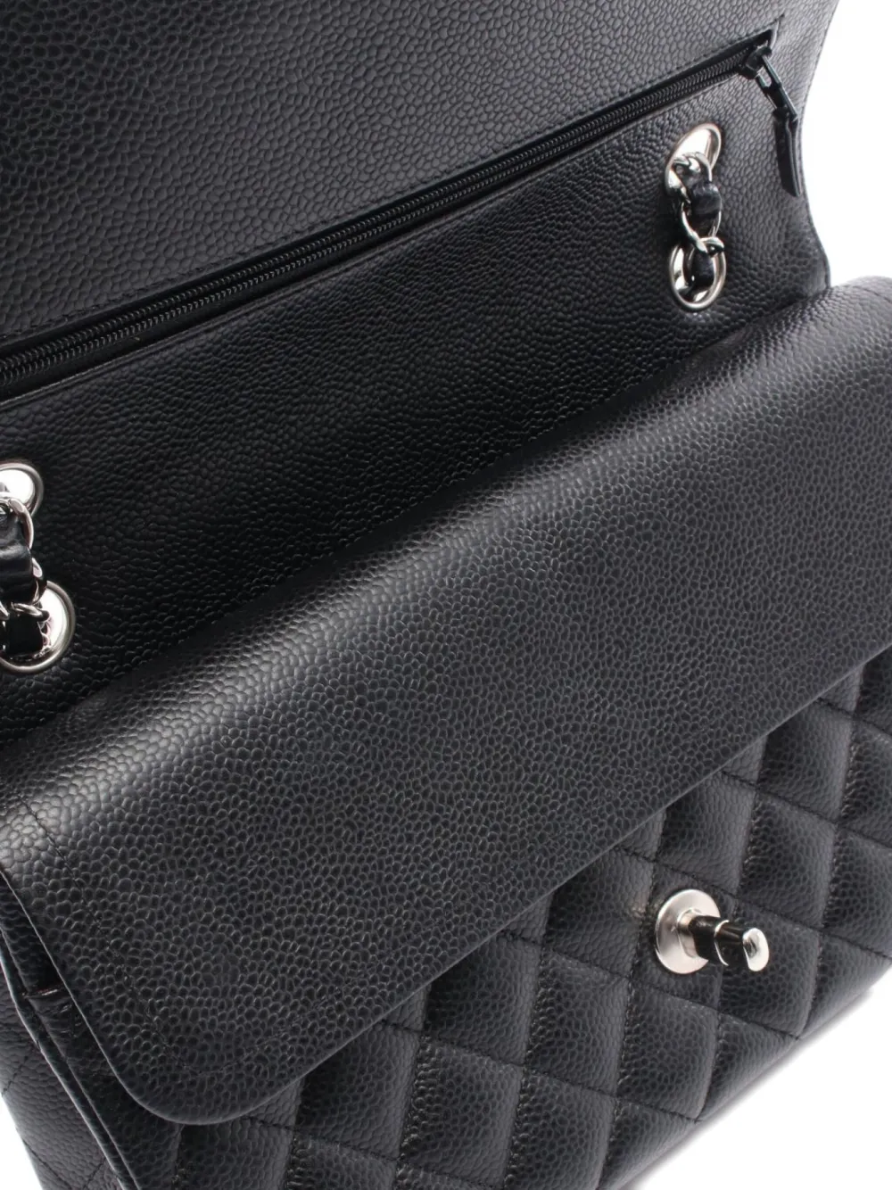 Pre-owned Chanel 2015 Matelasse Flap Chain Shoulder Bag In Black