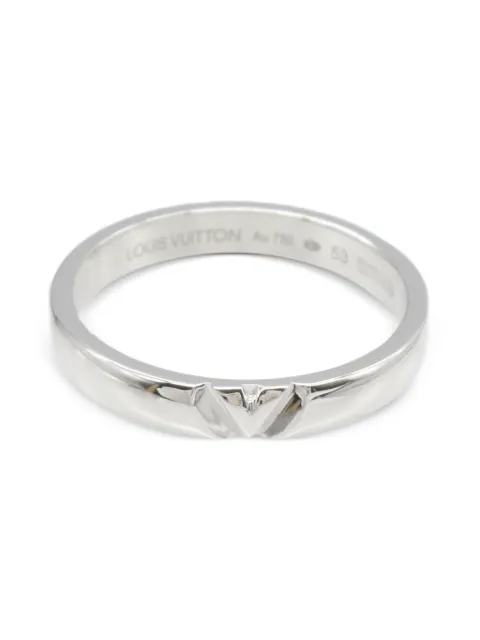 Louis Vuitton Pre-Owned خاتم ذهب أبيض عيار 18 بتصميم V