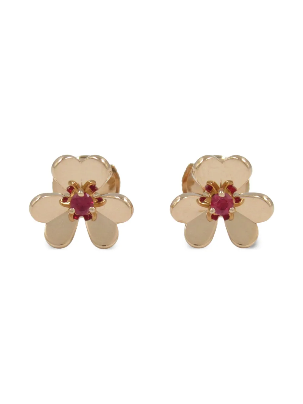 Van Cleef & Arpels 2010 18kt rose gold Frivole ruby earrings | Pink | Image 1
