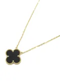 Van Cleef & Arpels 2010s 18K yellow gold Alhambra onyx necklace