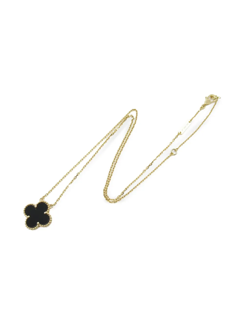 Van Cleef & Arpels 2010s 18K yellow gold Alhambra onyx necklace | Image 2