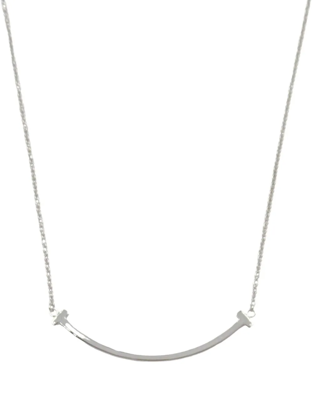 Tiffany & Co. Pre-Owned 2010s 18K white gold small T-Smile necklace | Image 2