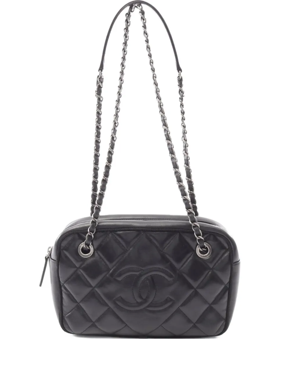 CHANEL Pre-Owned 2015-2016 lambskin quilted shoulder bag - ブラック CHANEL Pre-Owned 2015-2016 lambskin quilted shoulder bag - ブラック