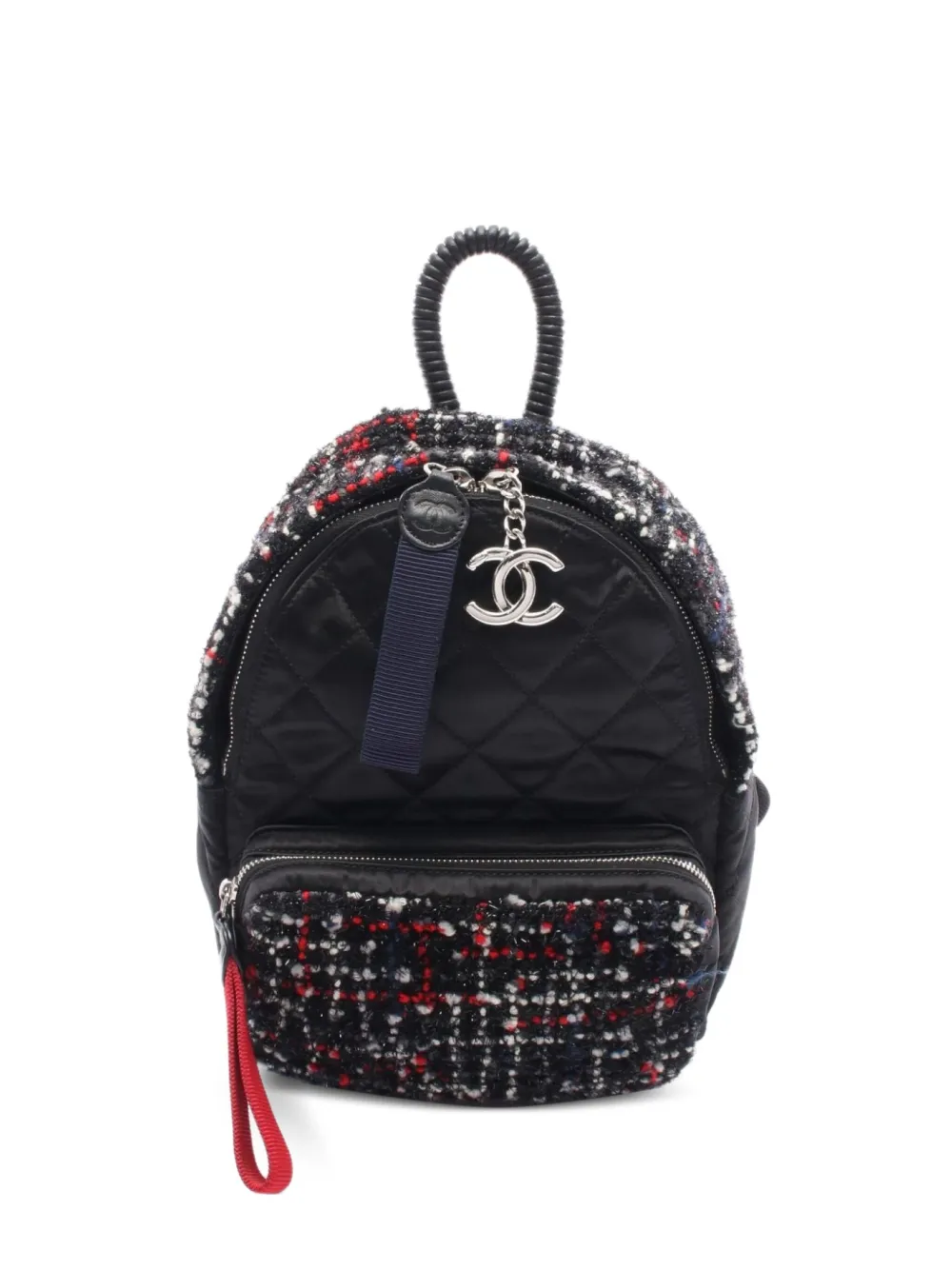 CHANEL Pre-Owned 2018 tweed backpack - ブラック CHANEL Pre-Owned 2018 tweed backpack - ブラック